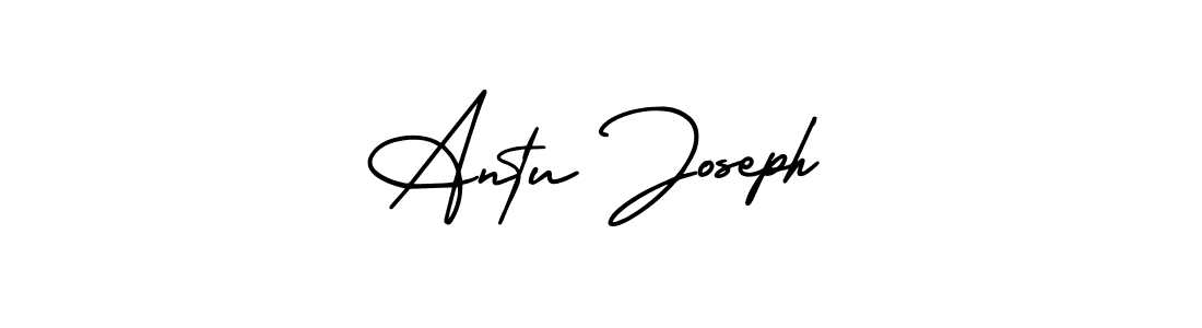 You should practise on your own different ways (AmerikaSignatureDemo-Regular) to write your name (Antu Joseph) in signature. don't let someone else do it for you. Antu Joseph signature style 3 images and pictures png