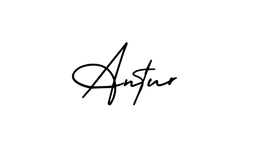 You should practise on your own different ways (AmerikaSignatureDemo-Regular) to write your name (Antur) in signature. don't let someone else do it for you. Antur signature style 3 images and pictures png