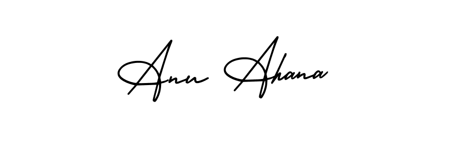 How to make Anu Ahana name signature. Use AmerikaSignatureDemo-Regular style for creating short signs online. This is the latest handwritten sign. Anu Ahana signature style 3 images and pictures png