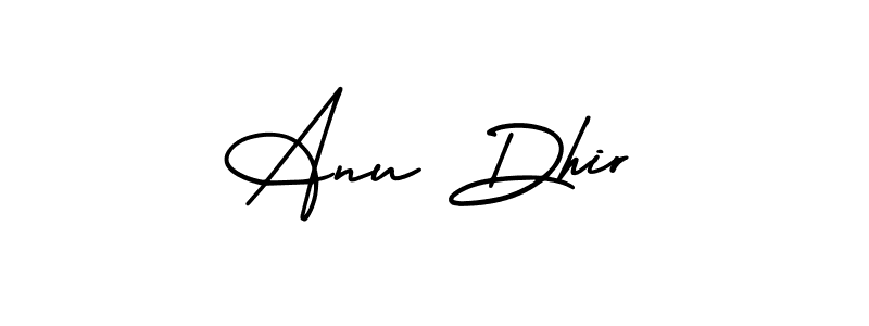 How to make Anu Dhir name signature. Use AmerikaSignatureDemo-Regular style for creating short signs online. This is the latest handwritten sign. Anu Dhir signature style 3 images and pictures png