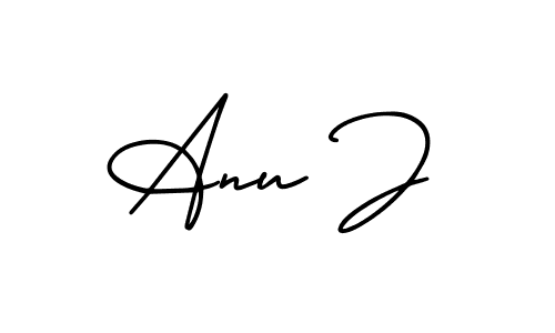 Use a signature maker to create a handwritten signature online. With this signature software, you can design (AmerikaSignatureDemo-Regular) your own signature for name Anu J. Anu J signature style 3 images and pictures png