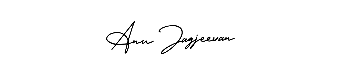 You should practise on your own different ways (AmerikaSignatureDemo-Regular) to write your name (Anu Jagjeevan) in signature. don't let someone else do it for you. Anu Jagjeevan signature style 3 images and pictures png