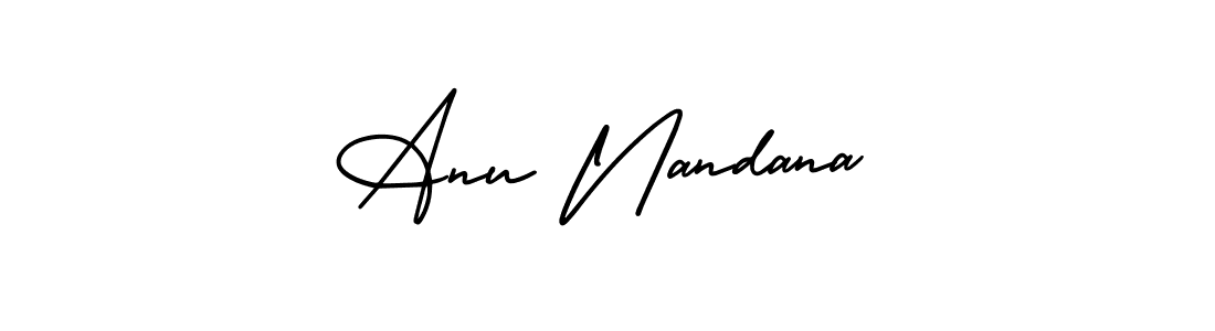 How to make Anu Nandana name signature. Use AmerikaSignatureDemo-Regular style for creating short signs online. This is the latest handwritten sign. Anu Nandana signature style 3 images and pictures png