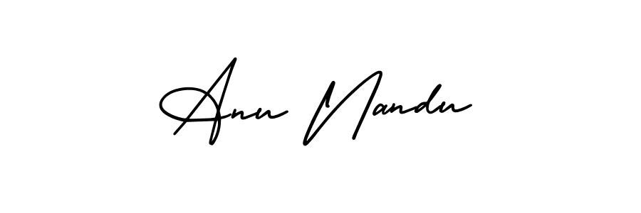 How to make Anu Nandu name signature. Use AmerikaSignatureDemo-Regular style for creating short signs online. This is the latest handwritten sign. Anu Nandu signature style 3 images and pictures png