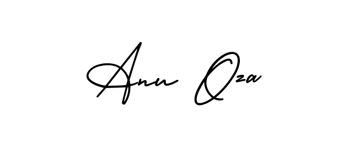 The best way (AmerikaSignatureDemo-Regular) to make a short signature is to pick only two or three words in your name. The name Anu Oza include a total of six letters. For converting this name. Anu Oza signature style 3 images and pictures png