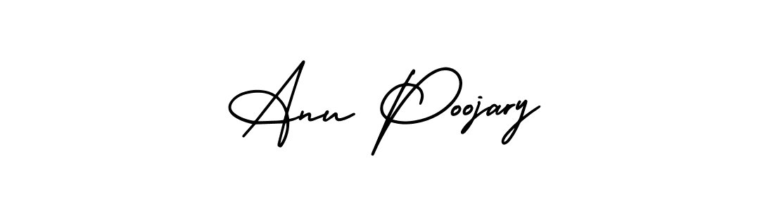 How to make Anu Poojary signature? AmerikaSignatureDemo-Regular is a professional autograph style. Create handwritten signature for Anu Poojary name. Anu Poojary signature style 3 images and pictures png