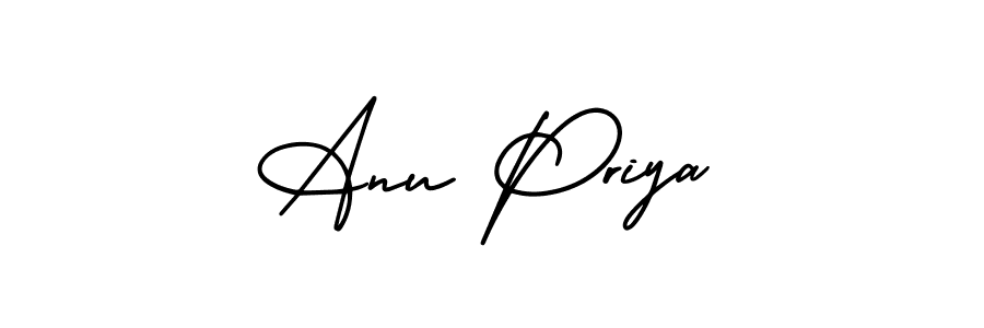 You should practise on your own different ways (AmerikaSignatureDemo-Regular) to write your name (Anu Priya) in signature. don't let someone else do it for you. Anu Priya signature style 3 images and pictures png