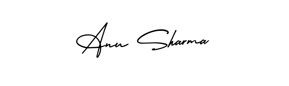 The best way (AmerikaSignatureDemo-Regular) to make a short signature is to pick only two or three words in your name. The name Anu Sharma include a total of six letters. For converting this name. Anu Sharma signature style 3 images and pictures png