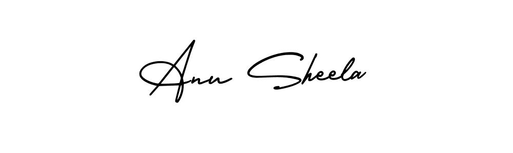 How to make Anu Sheela signature? AmerikaSignatureDemo-Regular is a professional autograph style. Create handwritten signature for Anu Sheela name. Anu Sheela signature style 3 images and pictures png