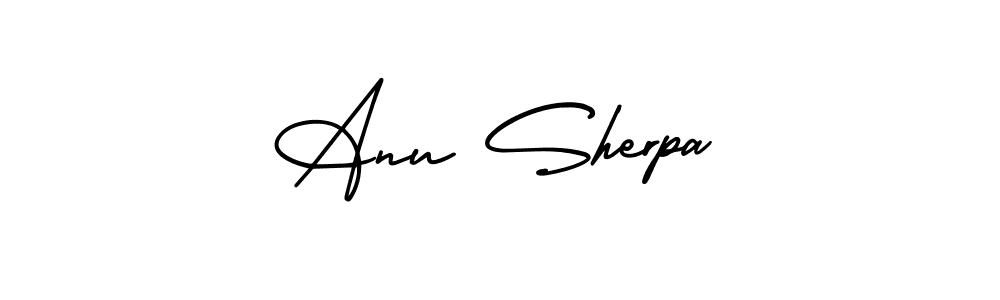 Also You can easily find your signature by using the search form. We will create Anu Sherpa name handwritten signature images for you free of cost using AmerikaSignatureDemo-Regular sign style. Anu Sherpa signature style 3 images and pictures png
