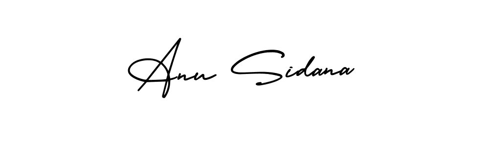 You should practise on your own different ways (AmerikaSignatureDemo-Regular) to write your name (Anu Sidana) in signature. don't let someone else do it for you. Anu Sidana signature style 3 images and pictures png