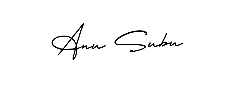 Anu Subu stylish signature style. Best Handwritten Sign (AmerikaSignatureDemo-Regular) for my name. Handwritten Signature Collection Ideas for my name Anu Subu. Anu Subu signature style 3 images and pictures png