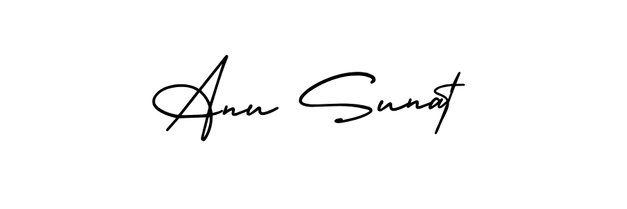 It looks lik you need a new signature style for name Anu Sunat. Design unique handwritten (AmerikaSignatureDemo-Regular) signature with our free signature maker in just a few clicks. Anu Sunat signature style 3 images and pictures png