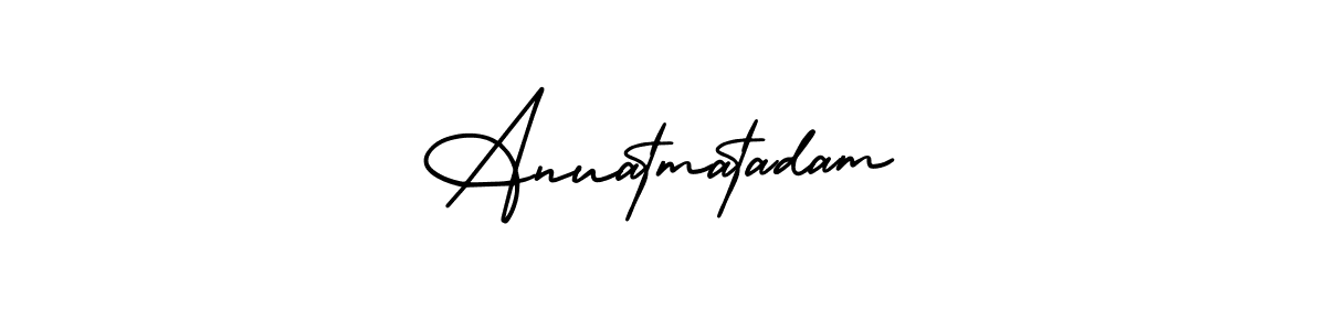 AmerikaSignatureDemo-Regular is a professional signature style that is perfect for those who want to add a touch of class to their signature. It is also a great choice for those who want to make their signature more unique. Get Anuatmatadam name to fancy signature for free. Anuatmatadam signature style 3 images and pictures png