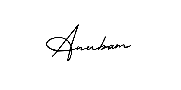 You should practise on your own different ways (AmerikaSignatureDemo-Regular) to write your name (Anubam) in signature. don't let someone else do it for you. Anubam signature style 3 images and pictures png