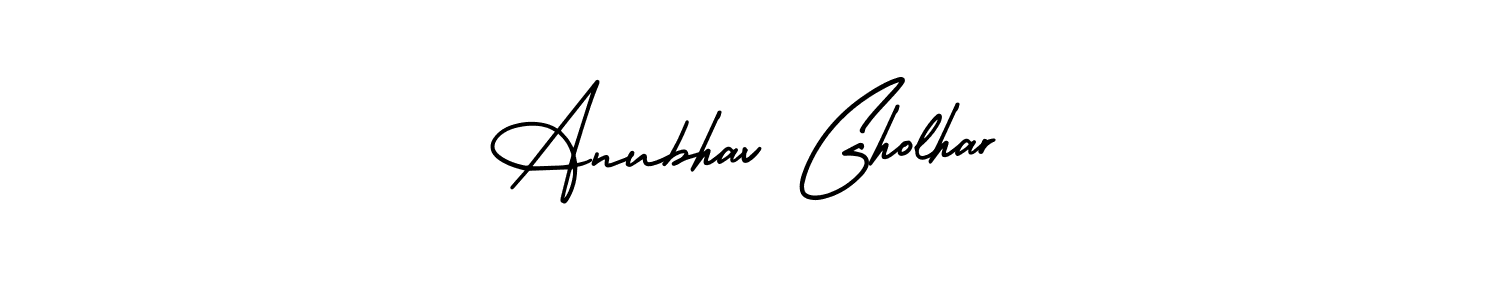 Use a signature maker to create a handwritten signature online. With this signature software, you can design (AmerikaSignatureDemo-Regular) your own signature for name Anubhav Gholhar. Anubhav Gholhar signature style 3 images and pictures png