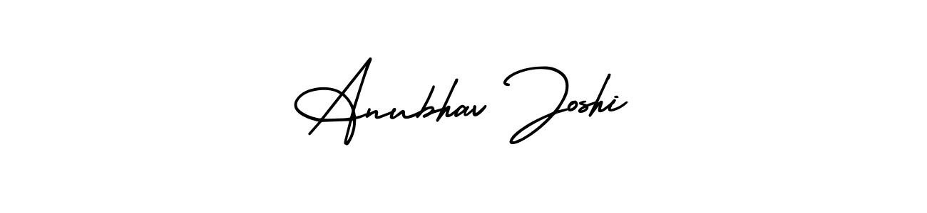The best way (AmerikaSignatureDemo-Regular) to make a short signature is to pick only two or three words in your name. The name Anubhav Joshi include a total of six letters. For converting this name. Anubhav Joshi signature style 3 images and pictures png