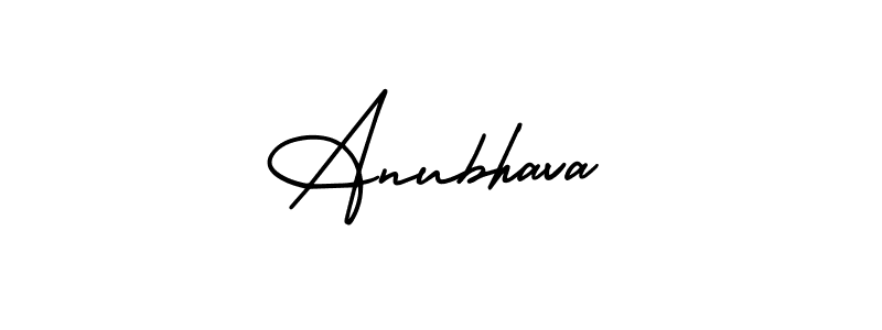 The best way (AmerikaSignatureDemo-Regular) to make a short signature is to pick only two or three words in your name. The name Anubhava include a total of six letters. For converting this name. Anubhava signature style 3 images and pictures png