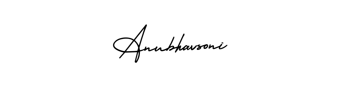 How to Draw Anubhavsoni signature style? AmerikaSignatureDemo-Regular is a latest design signature styles for name Anubhavsoni. Anubhavsoni signature style 3 images and pictures png
