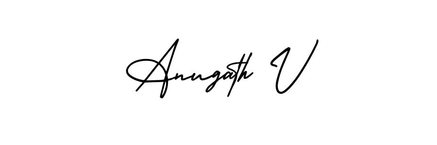 Anugath V stylish signature style. Best Handwritten Sign (AmerikaSignatureDemo-Regular) for my name. Handwritten Signature Collection Ideas for my name Anugath V. Anugath V signature style 3 images and pictures png
