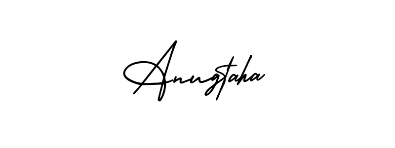 How to Draw Anugtaha signature style? AmerikaSignatureDemo-Regular is a latest design signature styles for name Anugtaha. Anugtaha signature style 3 images and pictures png