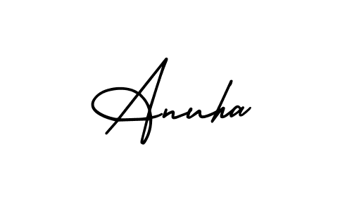 The best way (AmerikaSignatureDemo-Regular) to make a short signature is to pick only two or three words in your name. The name Anuha include a total of six letters. For converting this name. Anuha signature style 3 images and pictures png