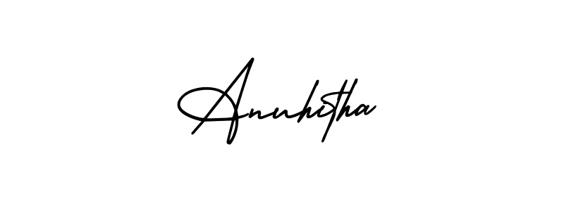 Make a short Anuhitha signature style. Manage your documents anywhere anytime using AmerikaSignatureDemo-Regular. Create and add eSignatures, submit forms, share and send files easily. Anuhitha signature style 3 images and pictures png