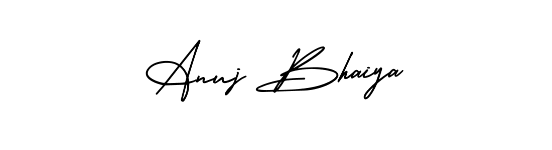 How to make Anuj Bhaiya name signature. Use AmerikaSignatureDemo-Regular style for creating short signs online. This is the latest handwritten sign. Anuj Bhaiya signature style 3 images and pictures png