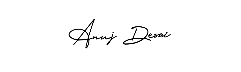 Make a beautiful signature design for name Anuj Desai. With this signature (AmerikaSignatureDemo-Regular) style, you can create a handwritten signature for free. Anuj Desai signature style 3 images and pictures png