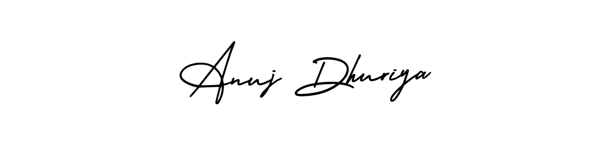 How to make Anuj Dhuriya signature? AmerikaSignatureDemo-Regular is a professional autograph style. Create handwritten signature for Anuj Dhuriya name. Anuj Dhuriya signature style 3 images and pictures png