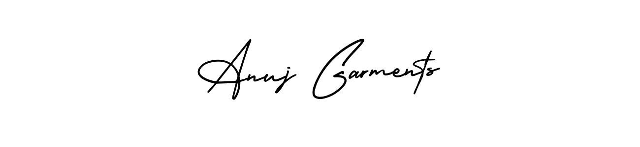 Use a signature maker to create a handwritten signature online. With this signature software, you can design (AmerikaSignatureDemo-Regular) your own signature for name Anuj Garments. Anuj Garments signature style 3 images and pictures png