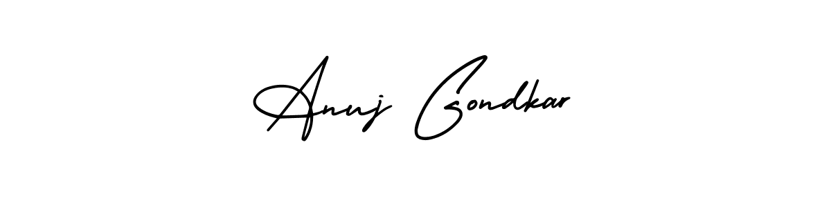 Design your own signature with our free online signature maker. With this signature software, you can create a handwritten (AmerikaSignatureDemo-Regular) signature for name Anuj Gondkar. Anuj Gondkar signature style 3 images and pictures png
