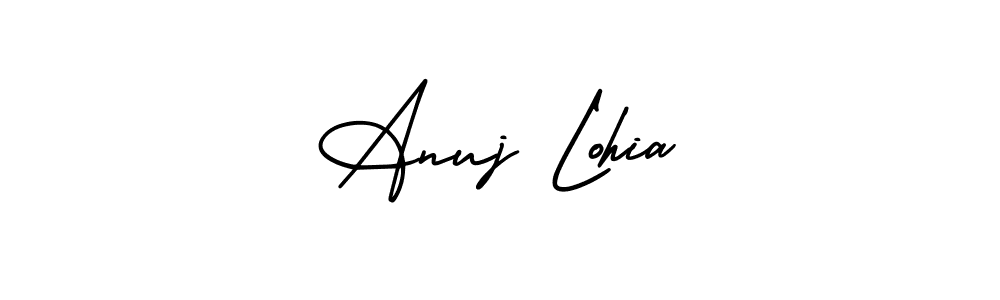 The best way (AmerikaSignatureDemo-Regular) to make a short signature is to pick only two or three words in your name. The name Anuj Lohia include a total of six letters. For converting this name. Anuj Lohia signature style 3 images and pictures png
