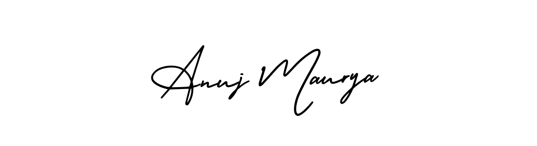 You should practise on your own different ways (AmerikaSignatureDemo-Regular) to write your name (Anuj Maurya) in signature. don't let someone else do it for you. Anuj Maurya signature style 3 images and pictures png