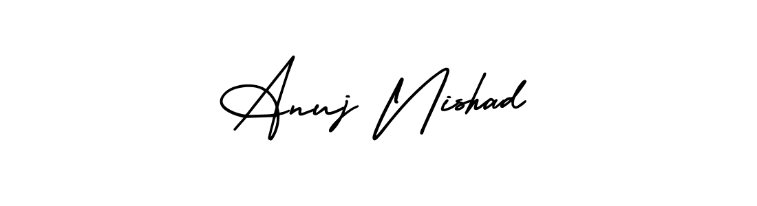 How to make Anuj Nishad signature? AmerikaSignatureDemo-Regular is a professional autograph style. Create handwritten signature for Anuj Nishad name. Anuj Nishad signature style 3 images and pictures png
