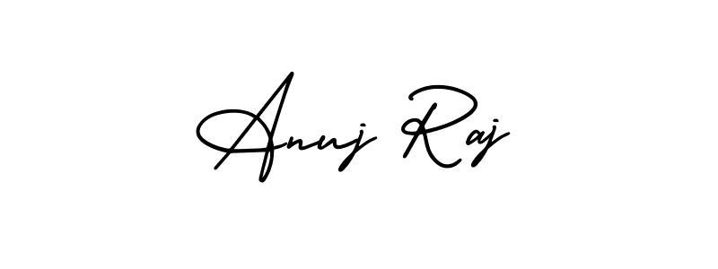 This is the best signature style for the Anuj Raj name. Also you like these signature font (AmerikaSignatureDemo-Regular). Mix name signature. Anuj Raj signature style 3 images and pictures png