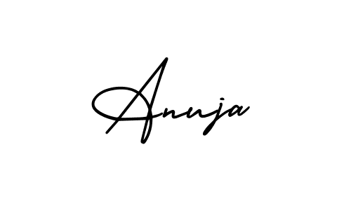 Anuja stylish signature style. Best Handwritten Sign (AmerikaSignatureDemo-Regular) for my name. Handwritten Signature Collection Ideas for my name Anuja. Anuja signature style 3 images and pictures png