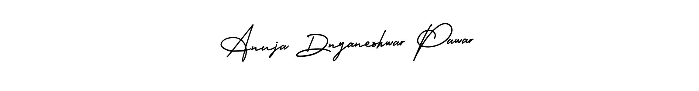 How to Draw Anuja Dnyaneshwar Pawar signature style? AmerikaSignatureDemo-Regular is a latest design signature styles for name Anuja Dnyaneshwar Pawar. Anuja Dnyaneshwar Pawar signature style 3 images and pictures png