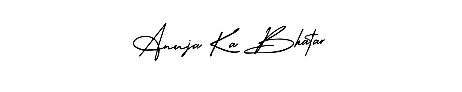 Similarly AmerikaSignatureDemo-Regular is the best handwritten signature design. Signature creator online .You can use it as an online autograph creator for name Anuja Ka Bhatar. Anuja Ka Bhatar signature style 3 images and pictures png
