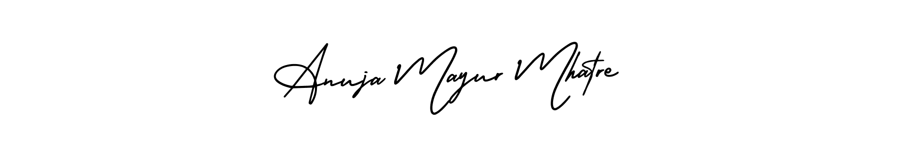 Create a beautiful signature design for name Anuja Mayur Mhatre. With this signature (AmerikaSignatureDemo-Regular) fonts, you can make a handwritten signature for free. Anuja Mayur Mhatre signature style 3 images and pictures png