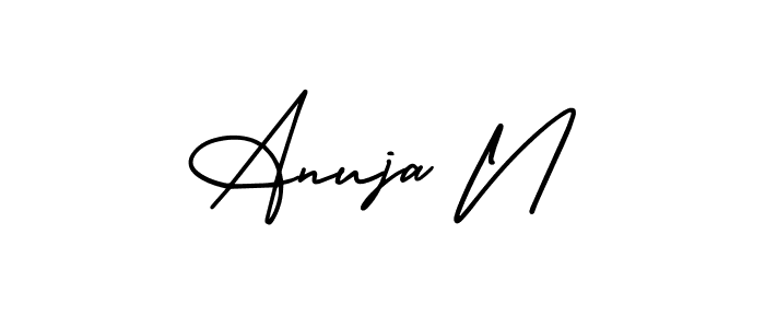 Make a beautiful signature design for name Anuja N. With this signature (AmerikaSignatureDemo-Regular) style, you can create a handwritten signature for free. Anuja N signature style 3 images and pictures png