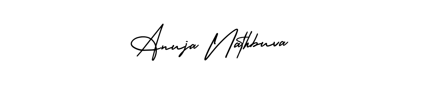 Make a short Anuja Nathbuva signature style. Manage your documents anywhere anytime using AmerikaSignatureDemo-Regular. Create and add eSignatures, submit forms, share and send files easily. Anuja Nathbuva signature style 3 images and pictures png