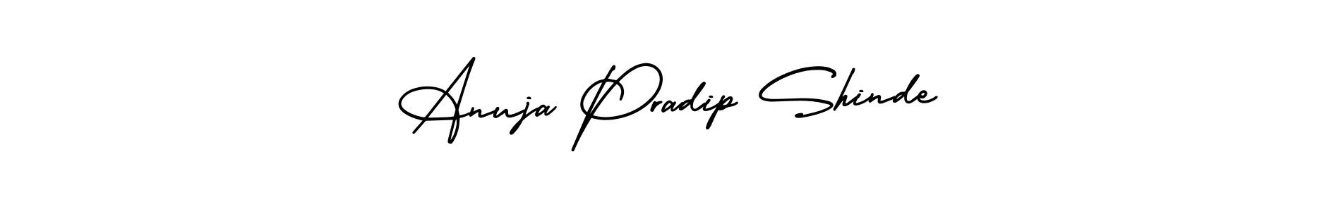Similarly AmerikaSignatureDemo-Regular is the best handwritten signature design. Signature creator online .You can use it as an online autograph creator for name Anuja Pradip Shinde. Anuja Pradip Shinde signature style 3 images and pictures png