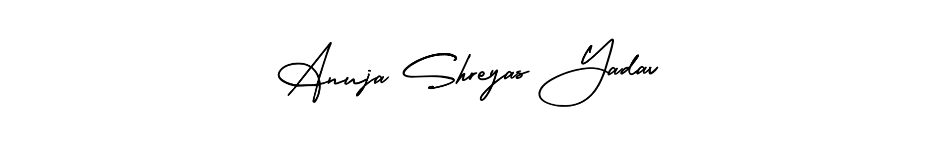 You can use this online signature creator to create a handwritten signature for the name Anuja Shreyas Yadav. This is the best online autograph maker. Anuja Shreyas Yadav signature style 3 images and pictures png