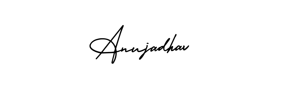 Make a beautiful signature design for name Anujadhav. With this signature (AmerikaSignatureDemo-Regular) style, you can create a handwritten signature for free. Anujadhav signature style 3 images and pictures png