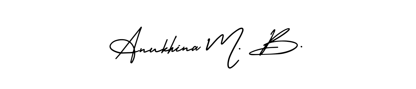 Also You can easily find your signature by using the search form. We will create Anukhina M. B. name handwritten signature images for you free of cost using AmerikaSignatureDemo-Regular sign style. Anukhina M. B. signature style 3 images and pictures png