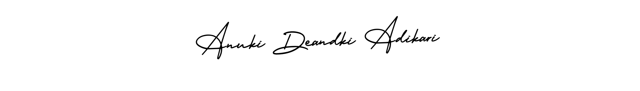 You can use this online signature creator to create a handwritten signature for the name Anuki Deandki Adikari. This is the best online autograph maker. Anuki Deandki Adikari signature style 3 images and pictures png