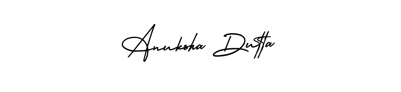 This is the best signature style for the Anuksha Dutta name. Also you like these signature font (AmerikaSignatureDemo-Regular). Mix name signature. Anuksha Dutta signature style 3 images and pictures png