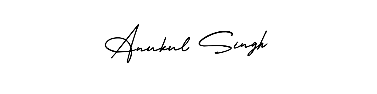 How to make Anukul Singh name signature. Use AmerikaSignatureDemo-Regular style for creating short signs online. This is the latest handwritten sign. Anukul Singh signature style 3 images and pictures png