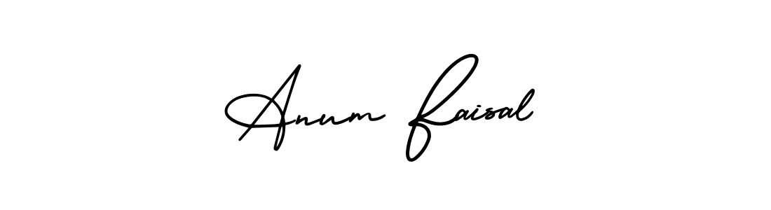 You should practise on your own different ways (AmerikaSignatureDemo-Regular) to write your name (Anum Faisal) in signature. don't let someone else do it for you. Anum Faisal signature style 3 images and pictures png